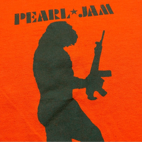 Vintage Pearl Jam Ape Man Shirt Adult Extra Large Orange Tour Promo Concert - Picture 3 of 12